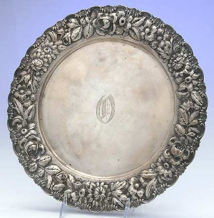 Stieff Rose (Sterling, 1892, Hollowware) 12" Round Tray