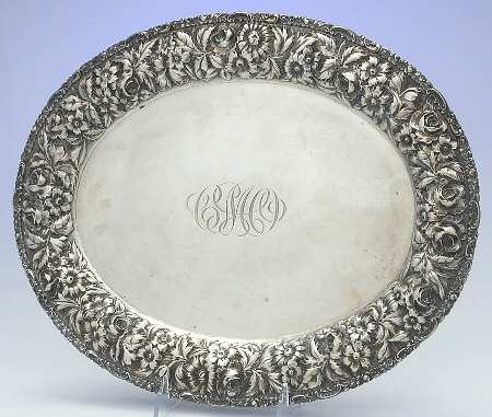 Stieff Rose (Sterling, 1892, Hollowware) 14" Oval Serving Platter