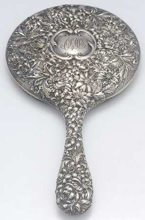 Stieff Rose (Sterling, 1892, Hollowware) Mirror with Handle