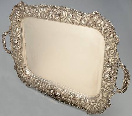 Stieff Rose (Sterling, 1892, Hollowware) Large Waiter Tray