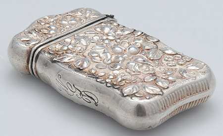 Stieff Rose (Sterling, 1892, Hollowware) Match Box with Hinged Lid