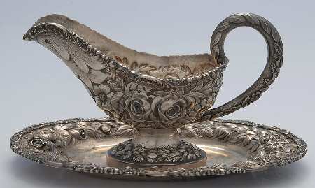 Stieff Rose (Sterling, 1892, Hollowware) Gravy Boat & Underplate
