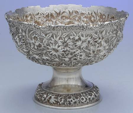 Stieff Rose (Sterling, 1892, Hollowware) 10" Pedestal Fruit Bowl