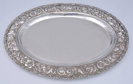 Stieff Rose (Sterling, 1892, Hollowware) 18" Oval Serving Platter