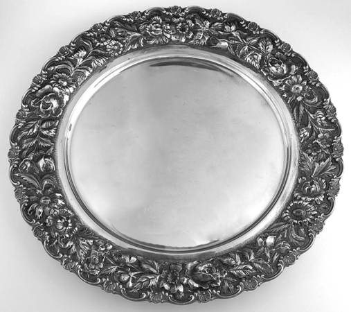 Stieff Rose (Sterling, 1892, Hollowware) 12" Round Tray