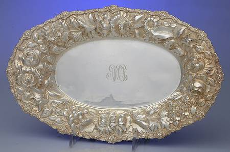 Stieff Rose (Sterling, 1892, Hollowware) 12" Bread Tray