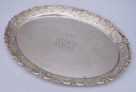 Stieff Rose (Sterling, 1892, Hollowware) 14" Oval Serving Platter