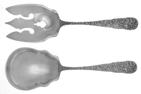 Chrysanthemum (Sterling, 1904, No Monograms) (2 Pc) Solid Salad Set