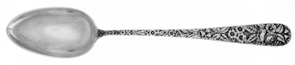 Repousse (Sterling, 1924, S.Kirk & Son, Inc.) Small Solid Dressing Spoon by Kirk Stieff