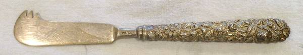 Repousse (Sterling, 1896, 925-1000) Hollow Handle Serving Cheese Pick