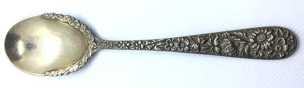Repousse (Sterling, 1896, 925-1000) Jam Spoon with Applied Bowl