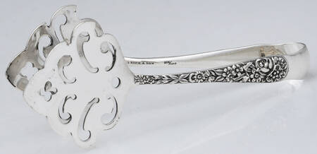 Repousse (Sterling, 1896, 925-1000) Small Solid Sandwich Tongs