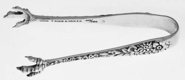 Repousse (Sterling, 1896, 925-1000) Bon Bon Tongs