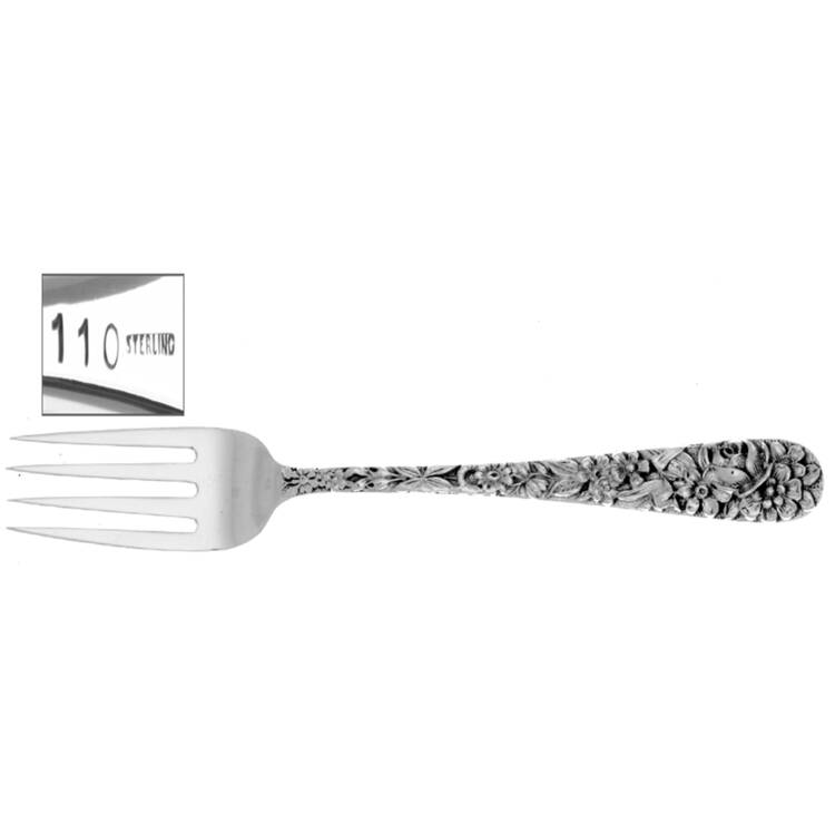 Repousse (Sterling, 1896, 925-1000) Baby Fork