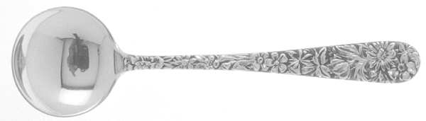 Repousse (Sterling, 1896, 925-1000) Large Round Bowl Soup Spoon (Bouillon)