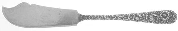 Repousse (Sterling, 1896, 925-1000) Flat Handle Master Butter Knife