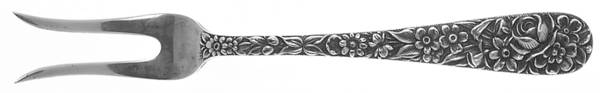 Repousse (Sterling, 1896, 925-1000) Lemon Fork, 2 Tine