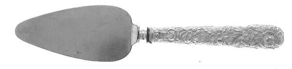 Repousse (Sterling, 1896, 925-1000) Cheese Server with Silverplate Blade