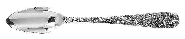 Repousse (Sterling, 1896, 925-1000) Solid Large Cheese Scoop