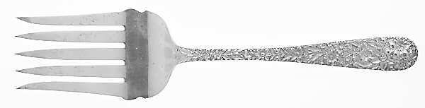 Repousse (Sterling, 1896, 925-1000) Solid Salad Serving Fork