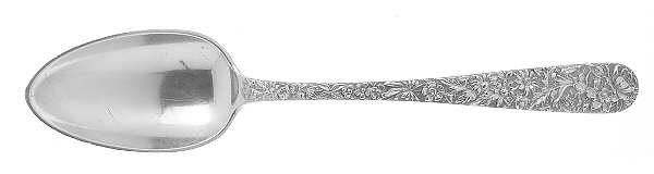 Repousse (Sterling, 1896, 925-1000) Small Tablespoon (Serving Spoon)