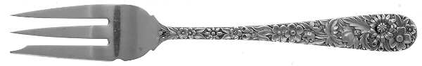 Repousse (Sterling, 1896, 925-1000) Old Style Pickle Fork