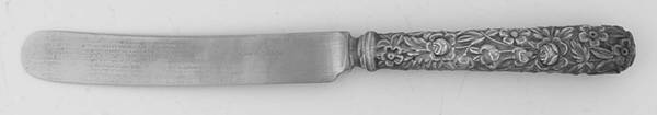 Repousse (Sterling, 1896, 925-1000) Old French Hollow Knife with Bolster