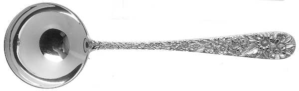 Repousse (Sterling, 1896, 925-1000) Round Bowl Soup Spoon (Bouillon)