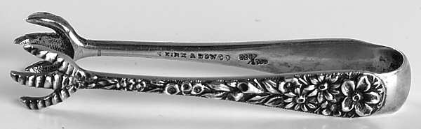 Repousse (Sterling, 1896, 925-1000) Bon Bon Tongs
