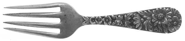 Repousse (Sterling, 1896, 925-1000) Small Baby Fork