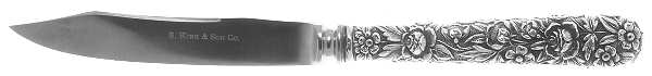 Repousse (Sterling, 1896, 925-1000) Individual Fruit Knife with Stainless Blade