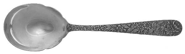 Repousse (Sterling, 1896, 925-1000) Solid Salad Serving Spoon