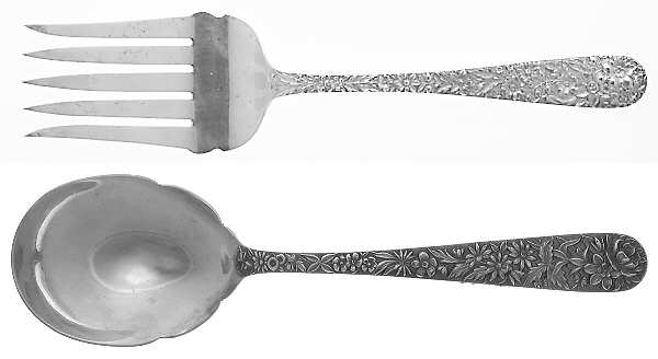 Repousse (Sterling, 1896, 925-1000) (2 Pc) Solid Salad Set