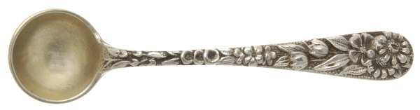 Repousse (Sterling, 1896, 925-1000) Individual Salt Spoon