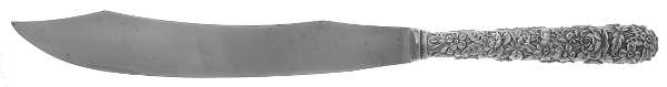 Repousse (Sterling, 1896, 925-1000) Large Stainless Blade Roast Carving Knife