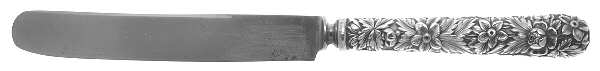 Repousse (Sterling, 1896, 925-1000) Old French Hollow Knife with Bolster