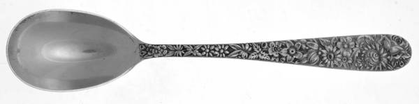 Repousse (Sterling, 1896, 925-1000) Preserve Spoon
