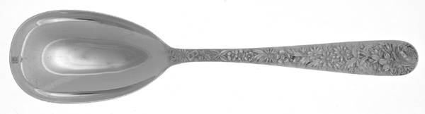 Repousse (Sterling, 1896, 925-1000) Large Solid Serving Spoon