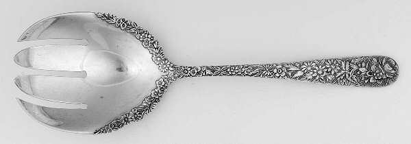 Repousse (Sterling, 1896, 925-1000) Large Berry Fork-Applied Bowl