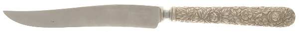 Repousse (Sterling, 1896, 925-1000) Small Steak Carving Knife with Stainless Blade