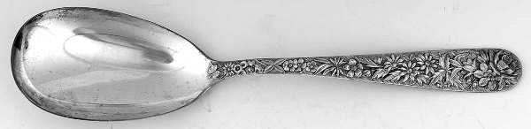 Repousse (Sterling, 1896, 925-1000) Large Solid Serving Spoon
