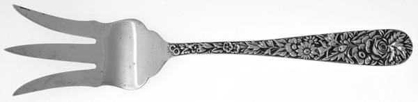 Repousse (Sterling, 1896, 925-1000) Relish Fork