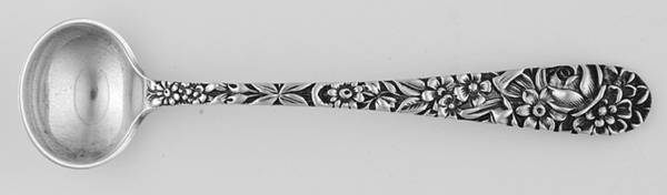 Repousse (Sterling, 1896, 925-1000) Master Salt Spoon