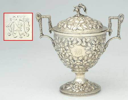Repousse-Ram's Head (Coin, Full Chased) Sugar Bowl with Lid