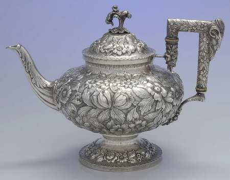 Repousse-Ram's Head (Coin, Full Chased) Teapot