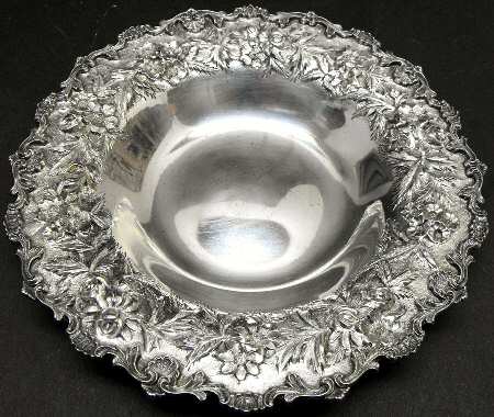 Repousse-Full Chased-Hand Chased Sterling Bon Bon Bowl