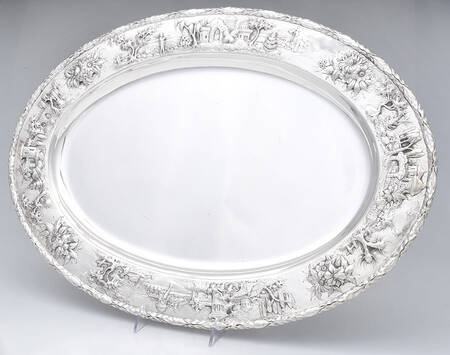 Repousse-Full Chsd-Landsc(925-1000) 21" Waiter Tray