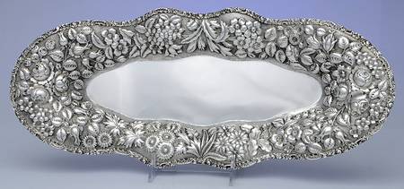 Repousse-Full Chased-Hand Chased 17" Celery Tray