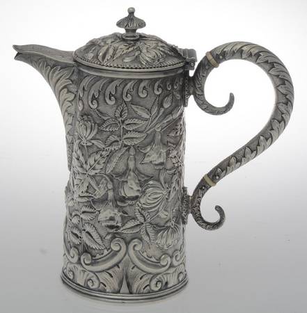 Repousse-Full Chased-Hand Chased 24 Oz Hot Water Pot