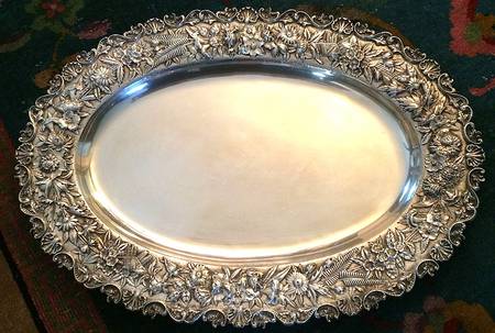 Repousse-Full-Hand Chased (925-1000) 22" Oval Serving Platter